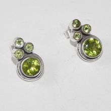 Handmade Peridot Gemstone Stud Earring