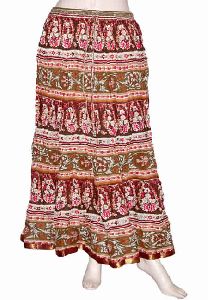 Full Length Hand Sanganeri Printed Skirts Lot