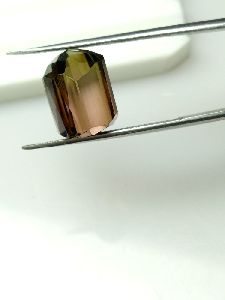 Fancy shape Natural big tourmaline bi color