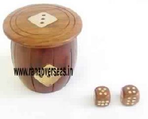 Wooden Dices Box With Dices