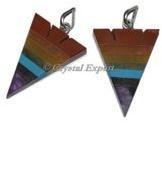 Bonded 7 Chakra Arrowhead Pendants