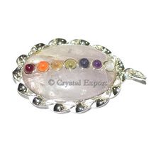 Crystal Quartz Oval Chakra Pendants