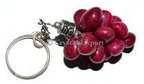 Dyed Ruby Tumbled Grapes Key chain