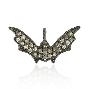 silver bat charm pendant