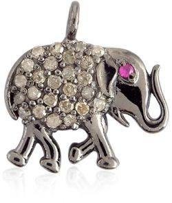 Silver Elephant Charm Pendant