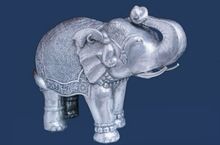 white Metal carved elephant statues