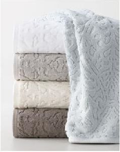Solid Dyed Jacquard Zero Twist Cotton Towel