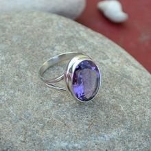 amethyst hydro quartz gemstone ring