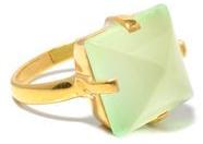 green hydro quartz gold plated fancy ring