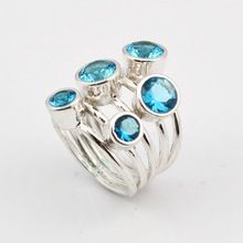 Silver Blue Topaz Handmade Ring
