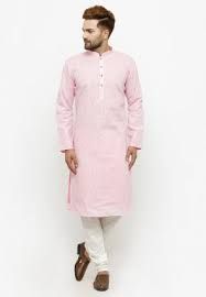 Mens Pink Cotton Kurta Pajama