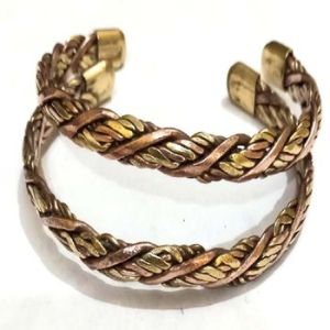 2 pcs brass Cuff Bangles set