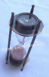 Brass Compass Sand Timer