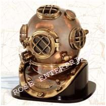 Diving Divers Helmet with Wooden Base Mark V