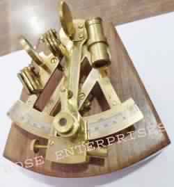 Nautical Brass Marine Sextant W Wooden Box