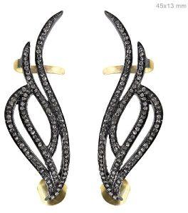 14K GOLD DIAMOND PAVE EAR CUFFS