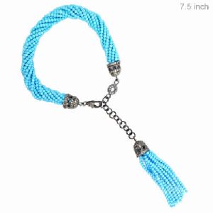 925 STERLING SILVER GEMSTONE TASSELS BEADED BRACELETS