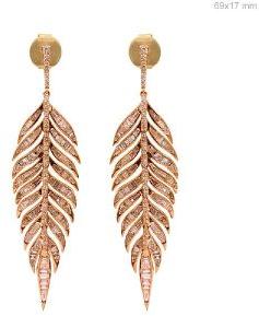 BAGUETTE DIAMOND LEAF DESIGN EARRINGS