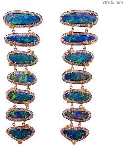 BLUE OPAL LONG EARRINGS JEWELRY