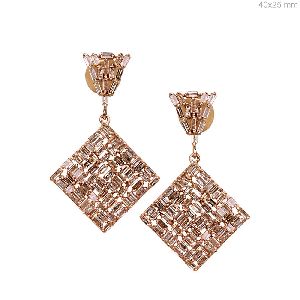 DESIGNER BAGUETTE DIAMOND DANGLE EARRINGS