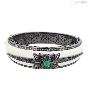 DIAMOND ENAMEL BANGLE JEWELRY