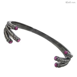 DIAMOND RUBY CUFF BANGLE