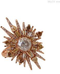 GOLD DIAMOND STARBURST DESIGN RING