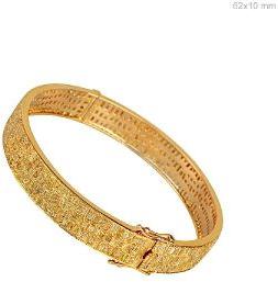 HANDMADE BAGUETTE DIAMOND GOLD BANGLE