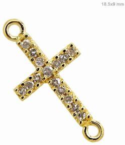 PAVE DIAMOND CROSS CONNECTOR JEWELRY