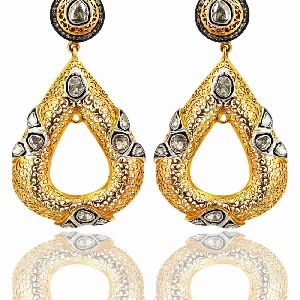 ROSE CUT DIAMOND INDIAN ETHNIC EARRINGS