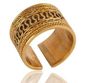 18K Yellow Gold Plated Open Adjustable Ring