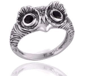 925 Silver Owl Skull Ring