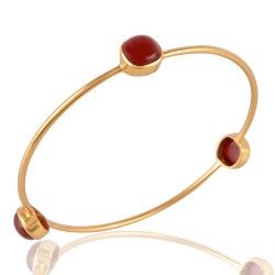 Gold Plated Red Onyx Bangle Fashion Jewelry Bangle