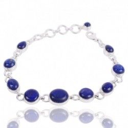 Lapis Gemstone Sterling Silver Bracelet