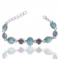 Multigemstone Sterling Silver Bracelet