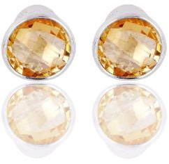 Real Citrine Gemstone Sterling Silver Stud Earring