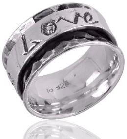 Solid 925 Silver Mens Spiner Ring