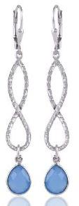 Sterling Silver and Blue Chalci Enfinity Earring