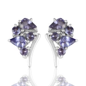 Tanzanite 925 Solid Silver Earring