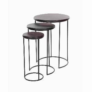 Iron Round Stool Set of Three Size Largest