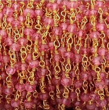 Ruby Crystal Coated Quartz Beaded Chains