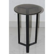 Sandblasted Glass Top Side Table