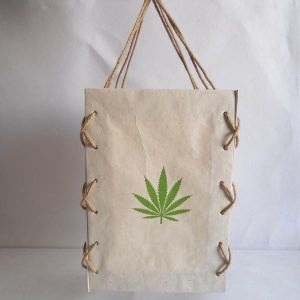 Hemp Paper Printed Hemp Leaves Lamp