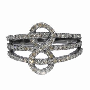 1.2 MM Round Single Cut Diamond Eight Shape Ring