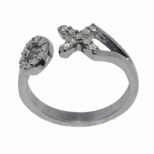 1.2 MM Round Single Cut Diamond Shape XO Ring