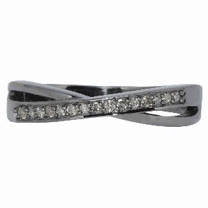 1.2 MM Round Single Cut Diamond Twisted Band Ring