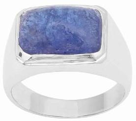 15 X 10 MM Cushion Shape Tanzanite Unisex Ring