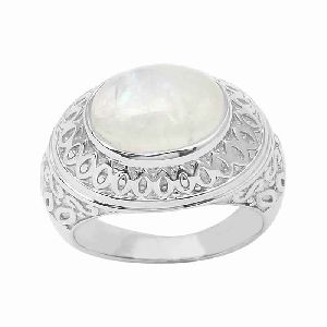 Oval Cab Moonstone Designer Festive Occasional Ring