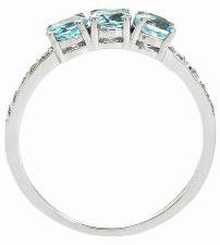 Sterling Silver Prong Set Blue Topaz Gemstone Ring For Girls