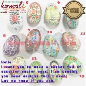 Assorted Hand Painted Paper Mache Easter Egg